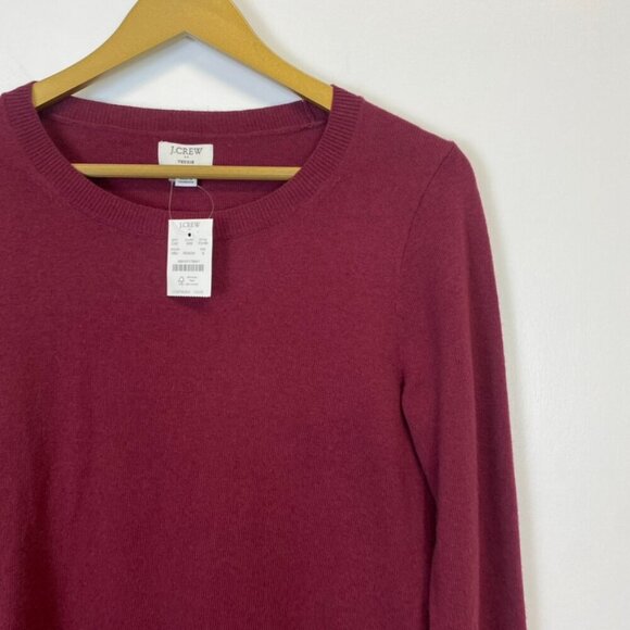 NWT J. Crew Wool Blend Burgundy Teddie Sweater - Picture 9 of 12